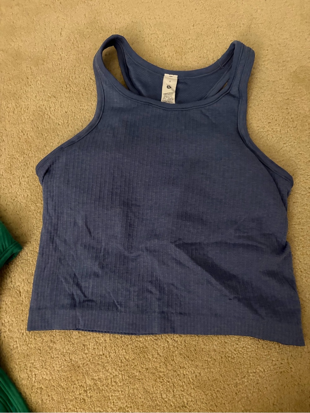 lululemon athletica Ribbed Racerback Crop Tank - Blue
